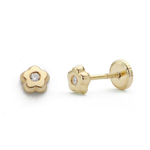 Pendientes Mariposa Nácar 7 MM Oro Amarillo 18 K