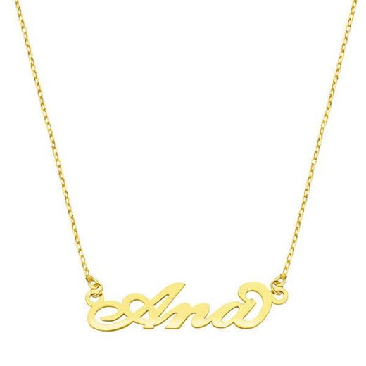 18k gargantilla nombre de 3 letras con cadena de 45cm