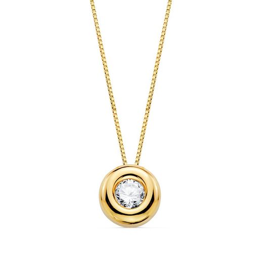 18k gargantilla oro amarillo chaton diamante 0.150 qts. g-vs2. cadena 42cm