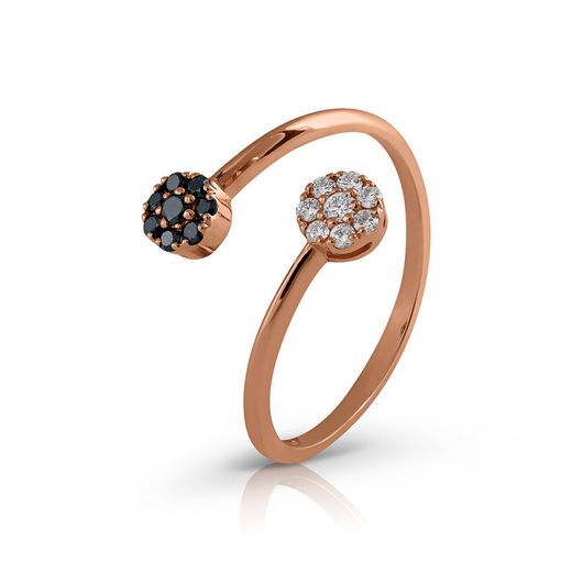 22081109300 Anillo oro rosa de 18 Quilates y diamantes