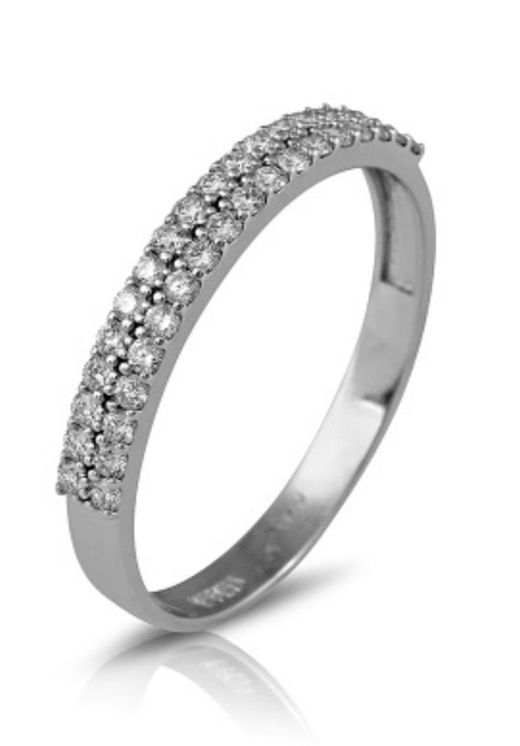 25111109100 Anillo en oro blanco de 18 Quilates con diamantes.