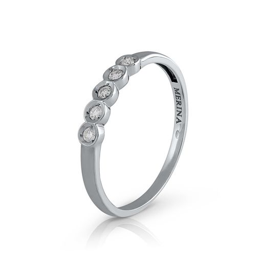 25421109100. Anillo oro blanco 18 Quilates y diamantes en bisel redondo.