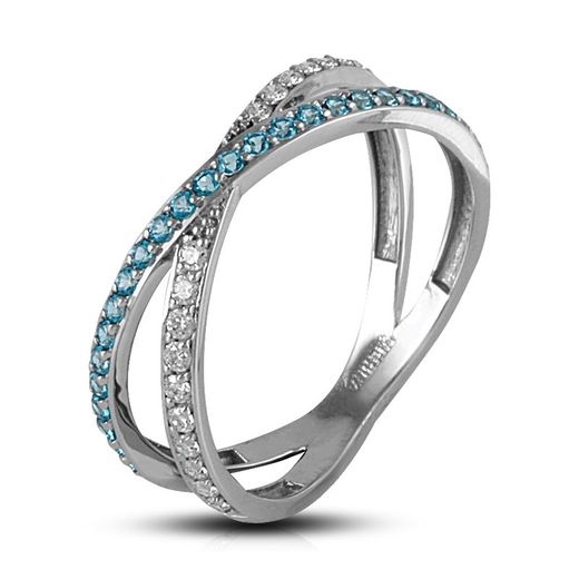 Anillo oro blanco diamante y topacio azul 22241109103