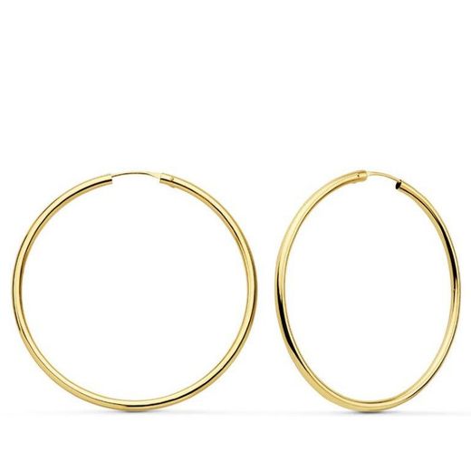 Pendientes aros Redondos Lisos Ligeros 43 X 2 Mm.